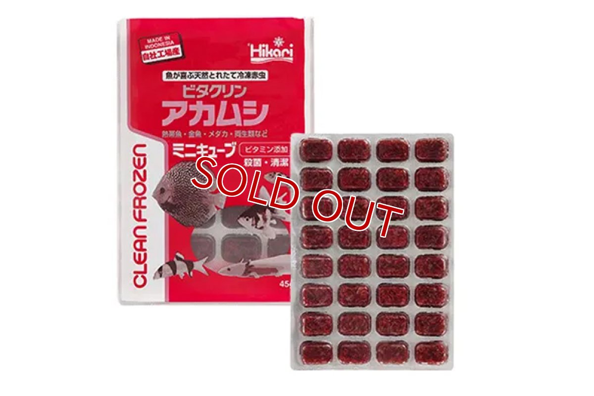 画像1: 【飼育用品・餌】 ビタクリンアカムシ ミニキューブ 45ｇ  / 12枚【冷凍餌】 (淡水用)(餌) (1)