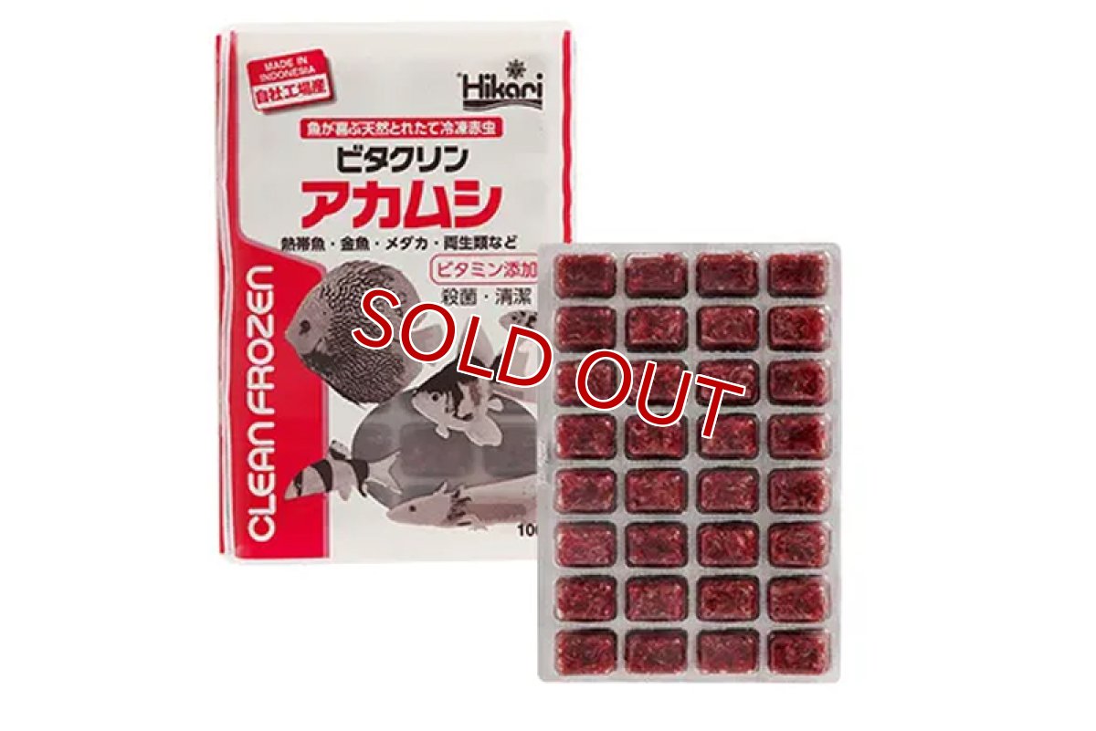 画像1: 【飼育用品・餌】 ビタクリンアカムシ キューブ 100ｇ  / 1枚【冷凍餌】 (淡水用)(餌) (1)